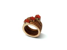 A Tiny Landscape on Your Finger: Birch Rings by Clive Roddy #wood #miniature #ring #landscape