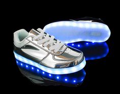 Light up shoes Luminous Shoes Sneaker Casual silver Shoes