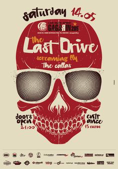 Last Drive / Silkscreen Poster on Behance #silkscreen #illustration #drive #poster #skull #last #typography