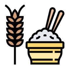 See more icon inspiration related to rice, cereal, grain, wheat, food, wholegrain, brown, food and restaurant, farming and gardening, wheat plant, wheat grain, seeds, supermarket, branch, cereals, grains and nature on Flaticon.