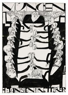 Janssen bei Ketterer 1966 Horst Janssen #ink #janssen #and #horst #illustration #pen #poster