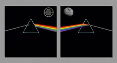 harvezt illustrates the reverse view of album covers #album #side #pink #rock #cover #illustration #music #floyd #rainbow #dark #prism #moon