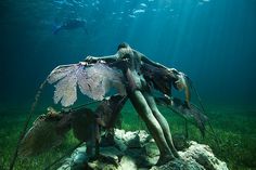 Jason DeCaires Taylor Creates Underwater Sculptures to Encourage Coral Reef Growth | Hi-Fructose Magazine #sculpture #water #nature #coral #underwater