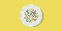 Fruit Loops #flat #vector #design #bowl #illustration #cereal