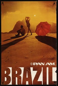 crackityjones77: PAN AM BRAZIL travel poster (1972) #travel #poster