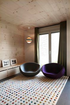 Retro house with wooden interior