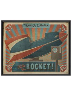 Coin Op Rocket Gilt Home #rocket #retro #poster