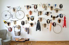 hunting trophy hanger made from recycled bicycle parts #bike