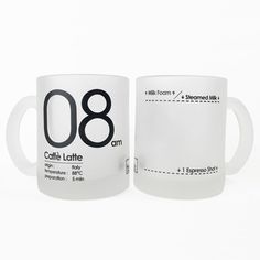Perfect caffe latte mug design by Hu2 Design frozen glass capacity 300ml coffee mug ($1-20) - Svpply #white #black #kitchen #mug #functional #and #type