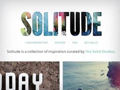 Dribbble - SOLITUDE by Jared Laham #type #design #graphic #color #mask #logo #typography