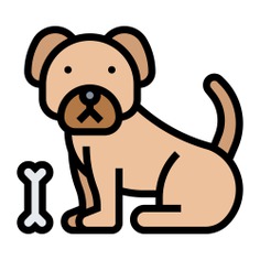 See more icon inspiration related to dog, pet, bone, food, food and restaurant, farming and gardening, animal kingdom, canine, mammal, puppy and animals on Flaticon.