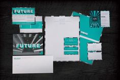 design work life » cataloging inspiration daily #white #turquoise #retro #black #bold #collateral #aqua #grey