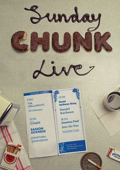 AZIN ASHOURVAN / +1 (415) 645 3373 / HEJ@AZIN.SE / SUNDAY CHUNK LIVE #live #sauce #photo #chocolate #sunday #chunk #poster #donut #typography