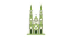St. Patrick's Cathedral #patricks #line #icons #illustration #st #cathedral #drawing