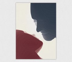 Contour Kiss #design #graphic #illustration #poster #kiss