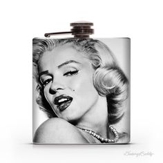Marilyn Monroe 6oz Liquor Hip Flask (What do I wear in bed Why, Chanel No. 5, of course.) #model #celebrity #monroe #flask #marilyn #vintage #actress
