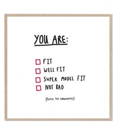 Lazy Oaf | You are Fit Card #illustration