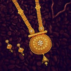 long gold necklace design