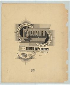 Sanborn Map Company title pages / Sanborn Insurance map - South Carolina - COLUMBIA - 1919 #typography #lettering 50% 3367 × 4080 pixels The Typograp