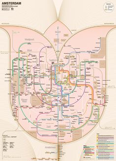 Amsterdam Railway System map redesigned #netherlands #designed #tulip #map #system #railway #amsterdam