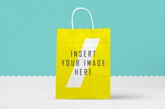Yellow paper bag mock up Free Psd. See more inspiration related to Mockup, Template, Paper, Web, Website, Yellow, Bag, Mock up, Templates, Website template, Mockups, Up, Web template, Realistic, Real, Web templates, Mock ups, Mock and Ups on Freepik.