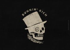 Runnin' Rich by The Factory Kids #ink #illustration #handmade #vintage #thefactorykids #skull #motorcycle