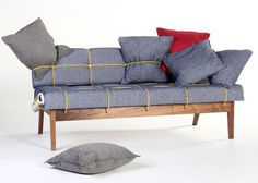 Bungy Sofa with yellow elastic cord by Leala Dymond #furniture