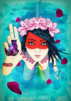 ON A DREAM #wind #nude #hipster #slice #illuminati #illustration #flowers #girl #rose #design #indian #poster #cute #make #illustrator #hands #blue #watercolor #sex #naked #woman #graphic #hair #photoshop #triangle