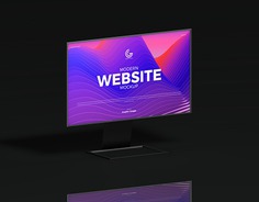 Free Modern Website Mockup With Side Perspective View