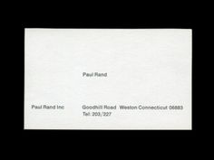 Paul Rand's Business Card | Swiss Legacy #card #design #graphic #business
