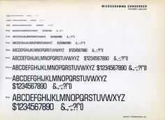 Microgramma type specimen #type #specimen #typography