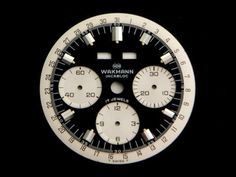 Original-Vintage-WAKMANN-Chronograph-Black-amp-White-Watch-Dial-Men-039-s-Valjoux-730