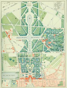Plan of the park of Versailles