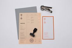 B|D Landscape Architects #emboss #stamp #invoice #branding #print #slip #orange #logo #identity #stationery #passport #notebook #compliment #grey