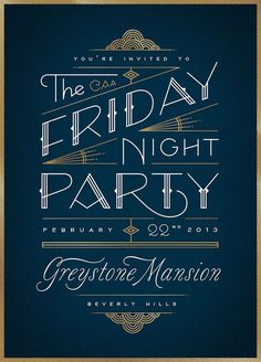 CAA Friday Night Party by Jessica Hische #print #typography