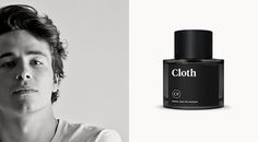 Cloth, one of 10 fragrances for men. #white #packaging #black #website #perfume #fragrance #photography #cologne #minimal #leather #and #typography