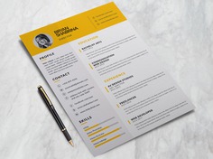 Bryan Resume - Free Clean Yellow Resume Template