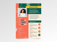 Free Marketing Strategist CV Resume Template for your Job Interview