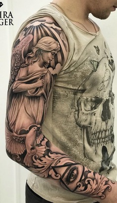 angel sleeve tattoo designs