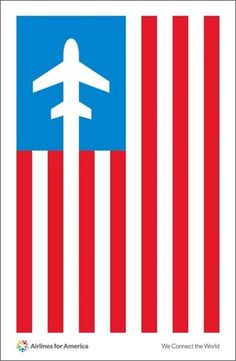 Pentagram #airplane #airline #iconic #illustration #minimal #poster #america #patriotic