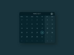 Clean Dark Calendar UI