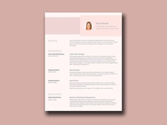 Free Resume Template with Feminine Style
