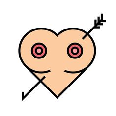 fall in boobs #heart #branding #icon #design #graphic #illustration #logo #love