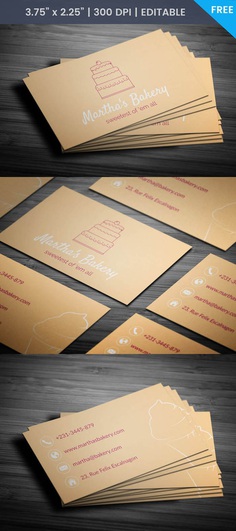 Free Minimal Bakery Business Card Template