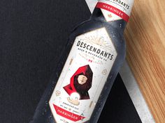 The Descendants Beer bottle label by Josip Kelava #descendants #beer #bottle #label #josip #kelava #harbinger #vintage #red #canada