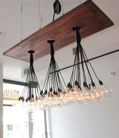 Pinterest #bulbs #lights #retro #multi #wood #light