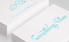 Something Blue business card #logotype #lettering #business #card #logo #type #wedding #typography