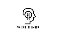 Logo Designs on the Behance Network #line #white #wise #head #kelava #black #food #restaurant #diner #logo