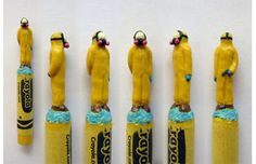 Miniature Wax Figurines Carved Into Crayola Crayons Depict All Your Favorite Pop Culture Characters #sculpture #breaking #crayons #art #bad