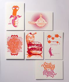 Description #business #pink #print #orange #letterpress #cards